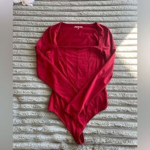 Abercrombie & Fitch Modal Blend Collection Red Long Sleeve Bodysuit- S